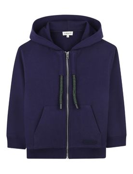 Drawstring Hooded Sweatshirt with Embroidered Logo