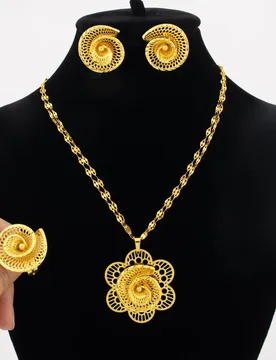 Summer Necklace Earring Ring Set Gift for Women Chic Jewelry for Beach Wedding Fashion Accessories Elegant Jewellery Woman - Aliexpress - FashionsVida
