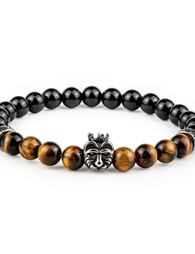 Mm Natural Stone Tiger Eye & Obsidian Beaded Bracelet Lion Charm Protection Bracelet for Man Women Best Friend Gifts - Aliexpress - FashionsVida