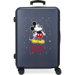 Maleta mediana infantil Mickey Letras rígida con capacidad de 56L