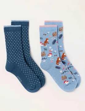 Pack Woodland Welly Socks Blue Mix female - Fatface - FashionsVida