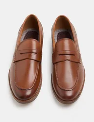 M&S Leather Loafers Brown male