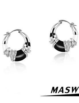 MASW Original Design Vintage Temperament Splicing Color Hoop Earrings For Women Female Gifts Trendy Jewelry Accessories - Aliexpress - FashionsVida