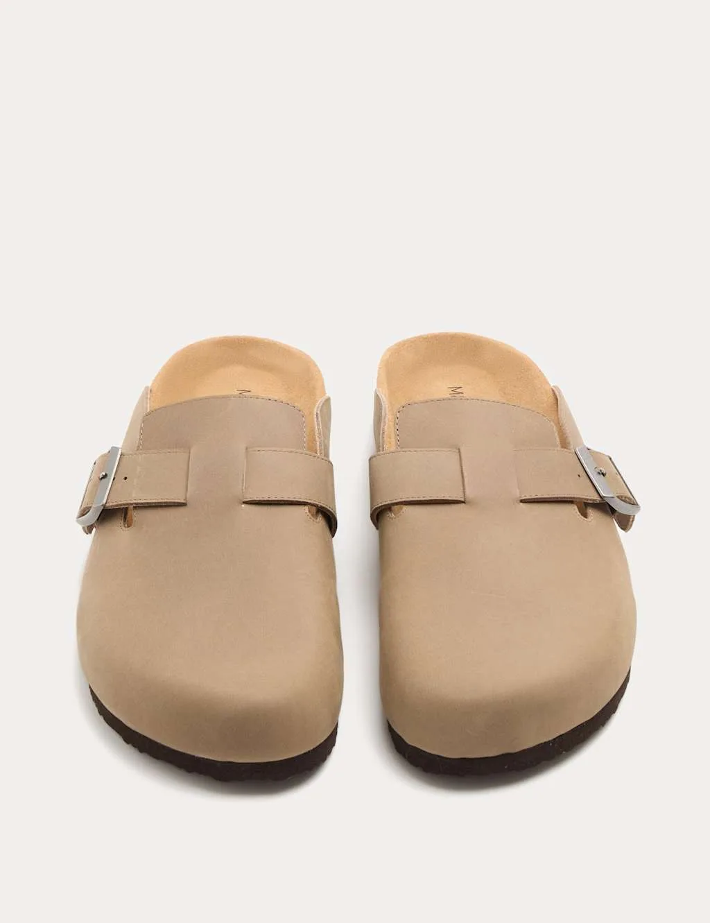 Nubuck Corkbed Mule Sandals Stone male - M&S - FashionsVida