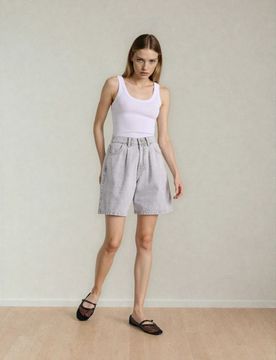 Bermuda in denim - grigio chiaro