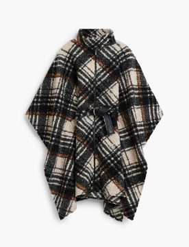 Poncho à carreaux, , Polyester, U