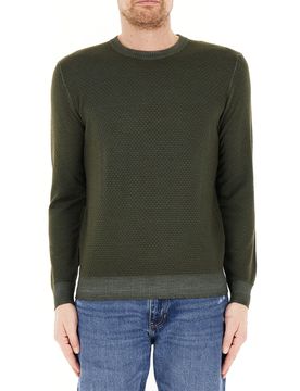 Maglione lana merino VERDE MILITARE 48
