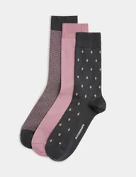 Pack Mercerised Cotton Rich Socks Pink Mix male