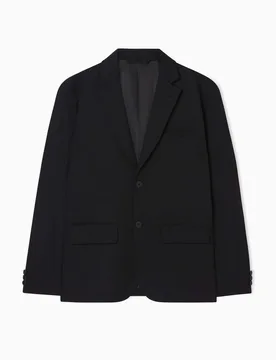 Blazer Exchange nero in twill di misto viscosa - Armani - FashionsVida