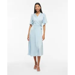 Vestido midi satinado cruzado