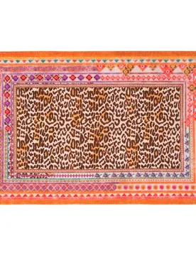 Tappeto Kiriku a fantasia a tema orientale leopardato 52x120 - Tessitura Toscana Telerie - FashionsVida