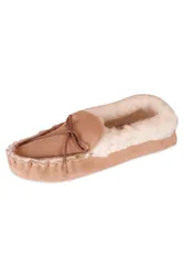 Womens Sheepskin Moccasin Slippers - - Size: 3