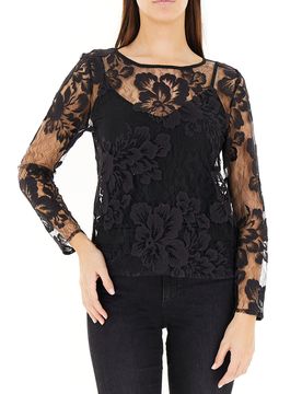 Blusa in pizzo NERO XS