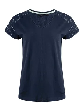 Weird Fish Pernille Cutaway T-Shirt Size 8 - offers all-offers offers womens-2-for-40-tees offers womens-offers sale all-sale sale womens women women - Navy - FashionsVida