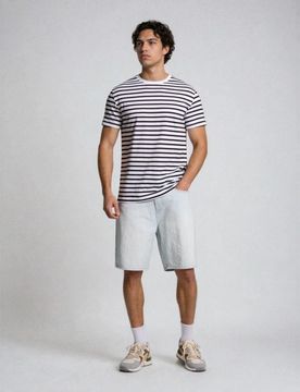 T-shirt in cotone a righe - nero