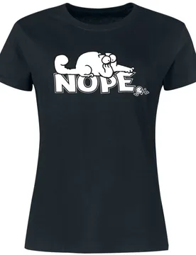 T-Shirt - Nope - S bis 3XL - für Damen - Größe M - schwarz - EMP exklusives Merchandise! - Frauen - female - Simon's Cat - FashionsVida