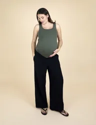 Maternity Pure Cotton Straight Leg Trousers Black female