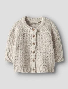 Maglioncino Lil'Atelier rosa cipria e avorio in cotone goffrato - Lil' Atelier - FashionsVida