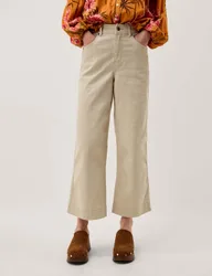 High Waisted Regular Wide Leg Cropped Jeans Ecru female