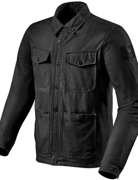 Giacca Moto In Tessuto Canvas OVERSHIRT WORKER Nero taglia S - Rev'it - FashionsVida
