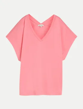 Basic T-Shirt Rosa XL - Tom Tailor Casual - FashionsVida