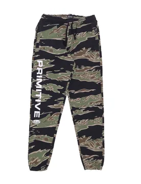 Pantalone Tuta Felpato Uomo Tiger Fleece Pant Green - PRIMITIVE - FashionsVida