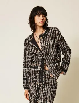 Blouson Myfo en tissu bouclé avec boutons bijoux - Actitude by Twinset - FashionsVida