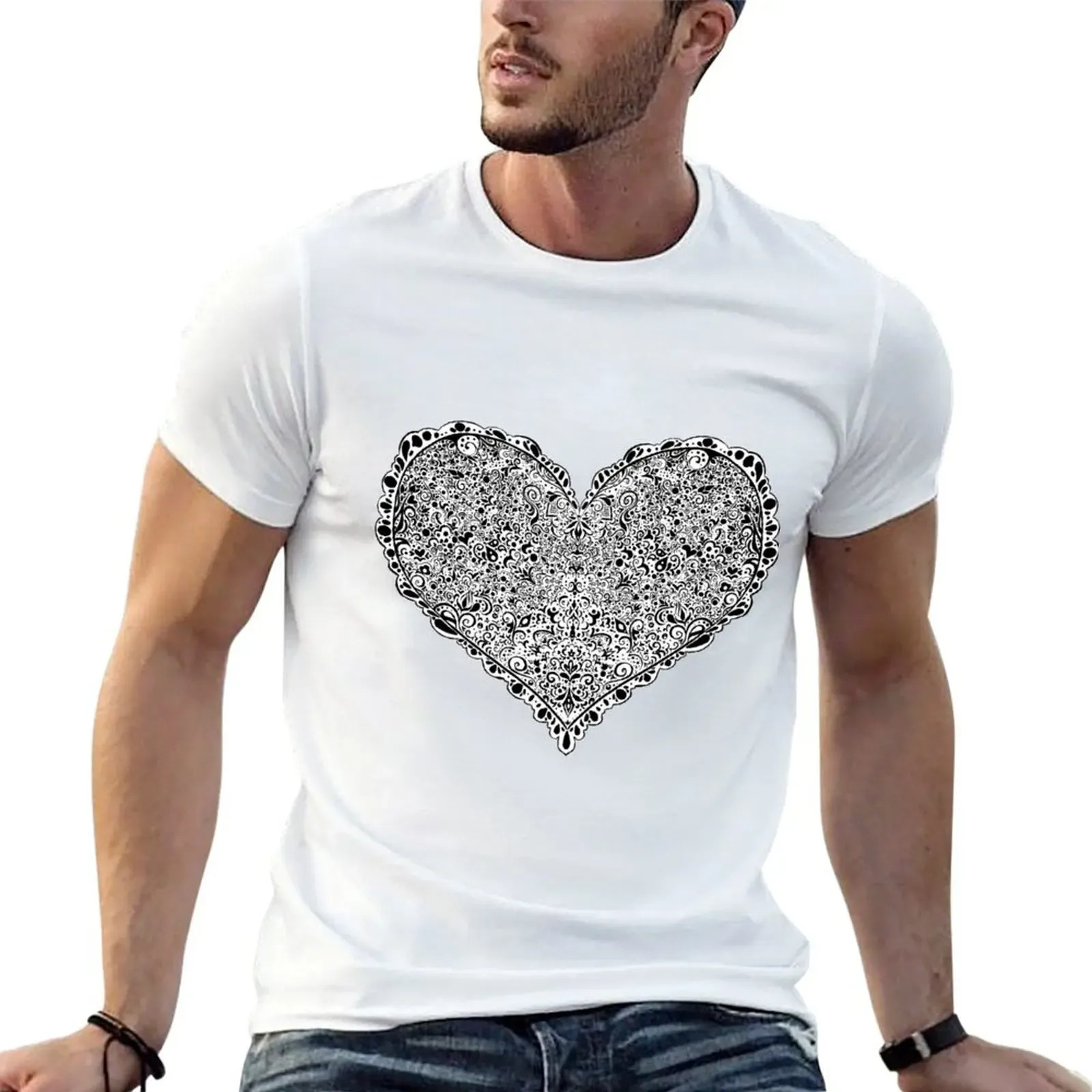 Abstract Heart T-Shirt Basic Plain Short Sleeve Crew Neck Tee - Aliexpress - FashionsVida