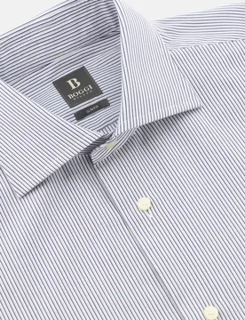 Camisa de rayas de algodón slim fit - Boggi Milano - FashionsVida