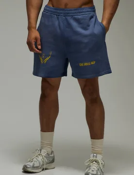 Herren One More Rep Locker Sitzende Gewaschene 5-Zoll-Shorts Navy Größe Small - boohooMAN - FashionsVida