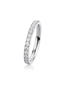 Apexelle Brand Fashion Jewelry Stainless Steel Ring For Women Polishing Process Inlaid Single Row Full Diamond Ring - Aliexpress - FashionsVida