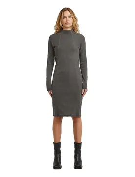 Robe Courte à Manches Longues Washed Asfalt Gd L