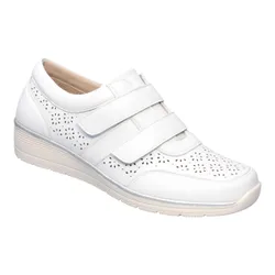 Leder-Kletthalbschuh „Kornelia“ 40 weiss