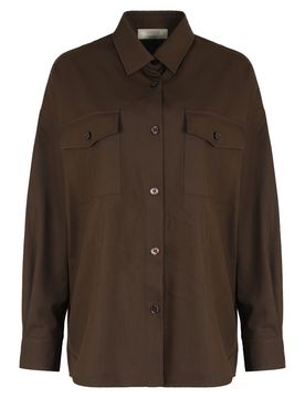 Weekend-Style Linen Shirt with Classic Collar and Button Front