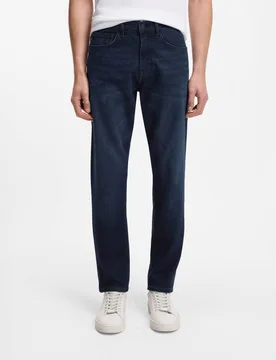 Mens Onyx Bo Tapered-Fit Jeans In Dark Blue Cotton - Size 36w/34l - Boss Orange - FashionsVida