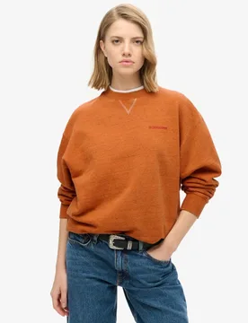 Superdry Damen Überfärbtes Essential Sweatshirt mit Logo Orange - Größe: 36 - 79.99 - FashionsVida