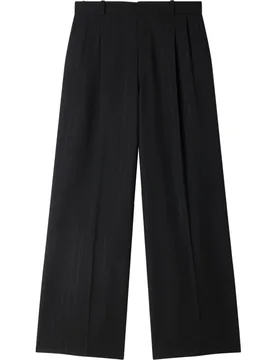 Pantalones anchos de mujer con rayas verticales y talle alto - sandro - FashionsVida