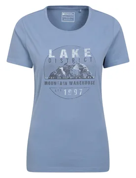 Lake District Printed Womens T-Shirt - Dark Blue - Dark Blue - Size: 16 - Mountain Warehouse - FashionsVida