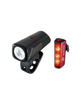 Juego de luces para bicicleta con batería Buster 400 con luz trasera Blaze Flash negro