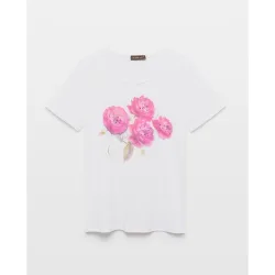 Camiseta de mujer estampada, manga corta
