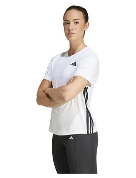 T-shirt à Manches Courtes Train Essentials 3 Stripes Workout White / Black S - Adidas - FashionsVida