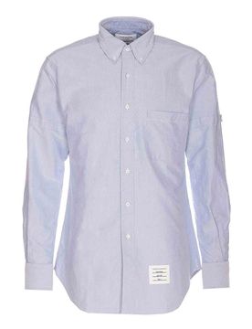 Camicia Classica Azzurra Con Bottoni Frontali