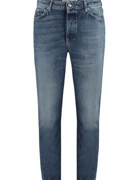 Men's Slim Fit Jeans with Back Logo Label