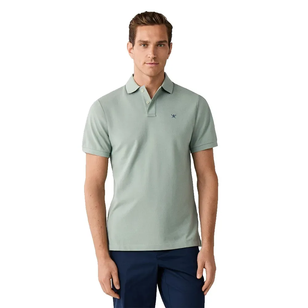 Polo A Maniche Corte Hm5600203 Spring Green L - Hackett - FashionsVida