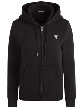 Guess felpa nera zip cappuccio mini logo W4YQ03KC811JBLK