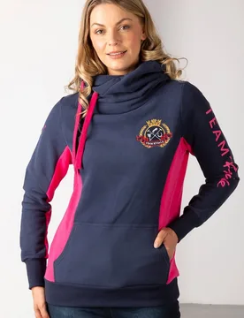 Muston Womens Cross Neck Hoody - - Size: 10 - Rydale - FashionsVida