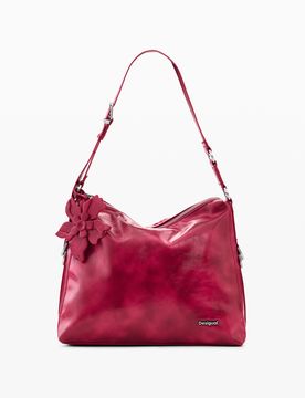 Bolso grande efecto piel, Mujer, Poliuretano, Rojo, U