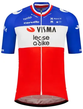 Maillot à Manches Courtes Team Visma Lease A Bike Replica French Campion 2026