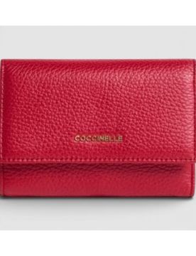 Portafoglio Metallic Soft Donna Scarlatto in Pelle
