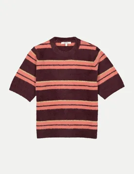 Kurzarmpullover mit Streifen Mehrfarbig XS - Garcia - FashionsVida